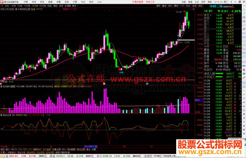 通达信机构参与副图指标公式源码