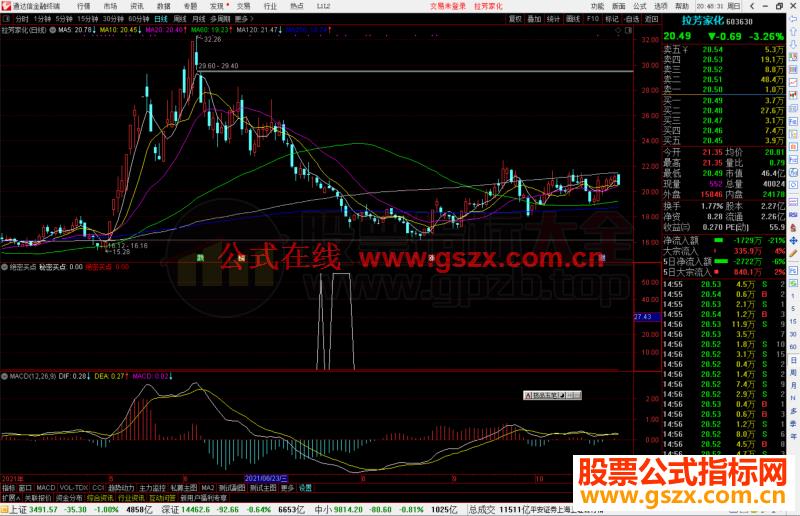 通达信绝密买点副图指标公式源码