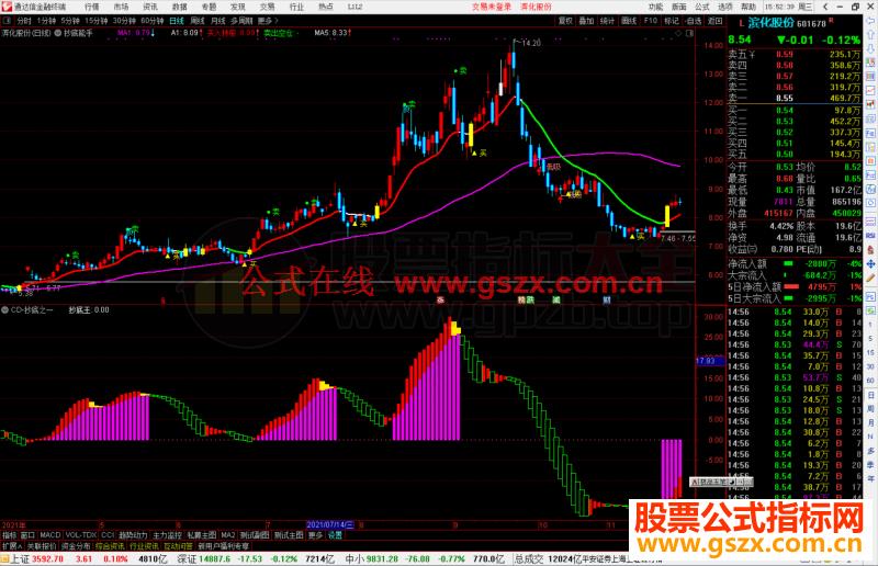 通达信抄底之波段抄底王副图指标公式源码