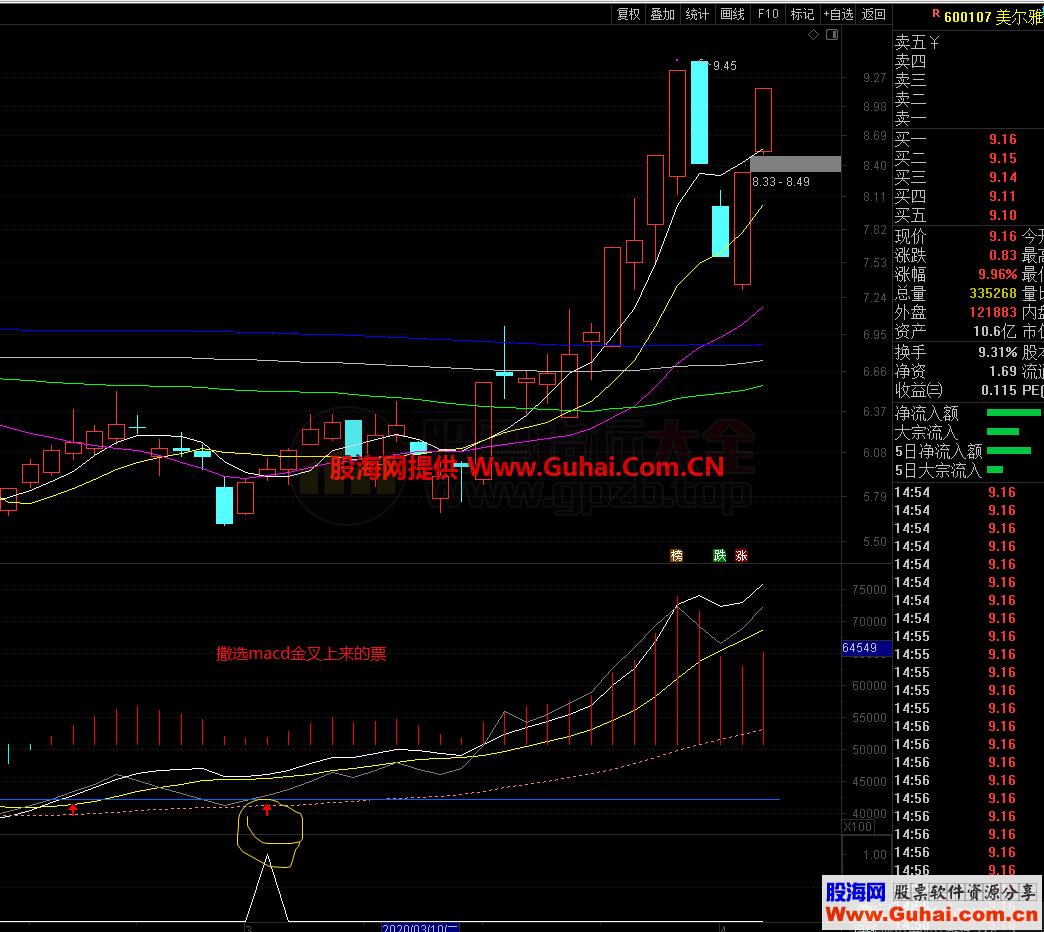 macd叠加｛源码，副图、通达信、贴图｝无加密因画线显示有未来，不影响